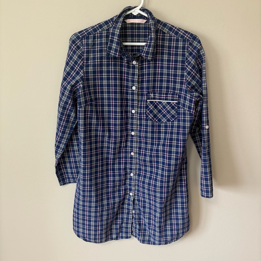 Victoria’s Secret Pajama Top Dress Button Down M